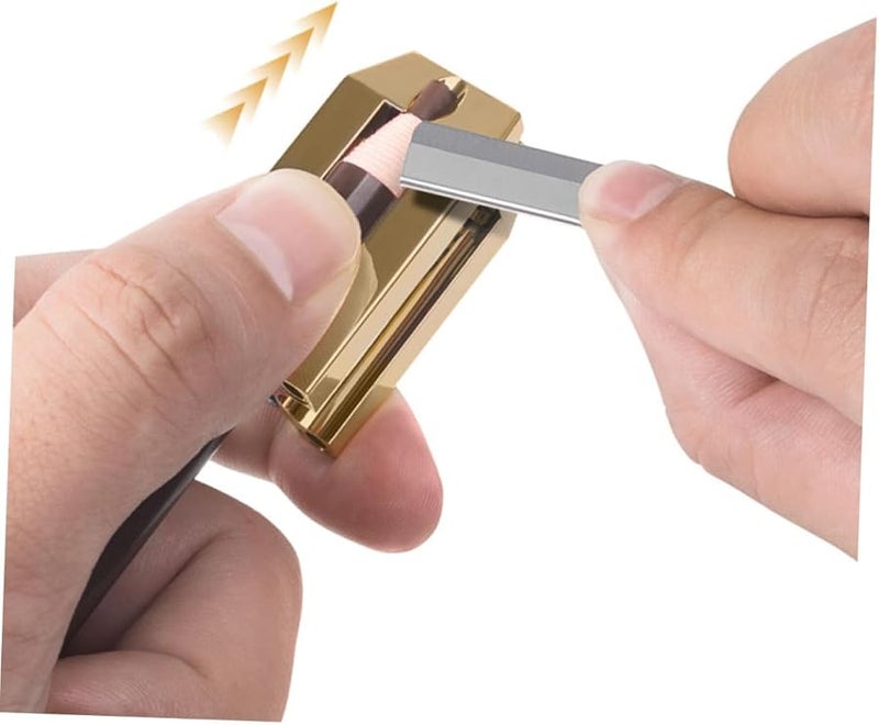 Golden Makeup Pencil Sharpener For Eyebrow And Eye Pencils Cosmetic Sharpening Tool - Image 4